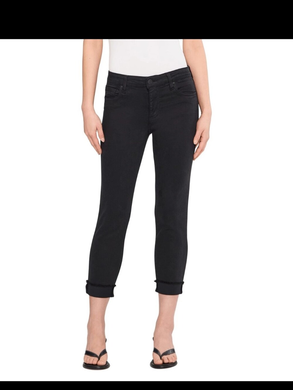 Kut from the Kloth Black Amy Straight Cropped Ankle Pants